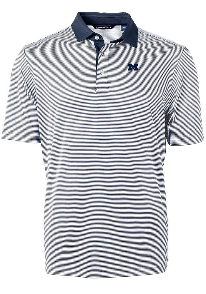 Cutter and Buck Michigan Wolverines Virtue Eco Pique Micro Stripe Big Tall Polo