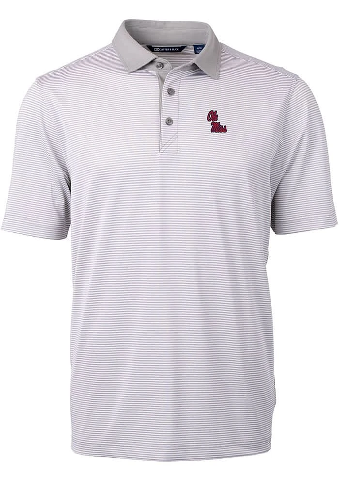 Cutter and Buck Ole Miss Rebels Virtue Eco Pique Micro Stripe Big Tall Polo