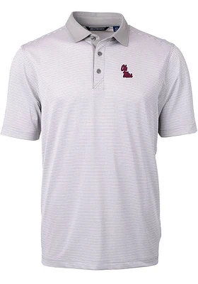 Cutter and Buck Ole Miss Rebels Virtue Eco Pique Micro Stripe Big Tall Polo