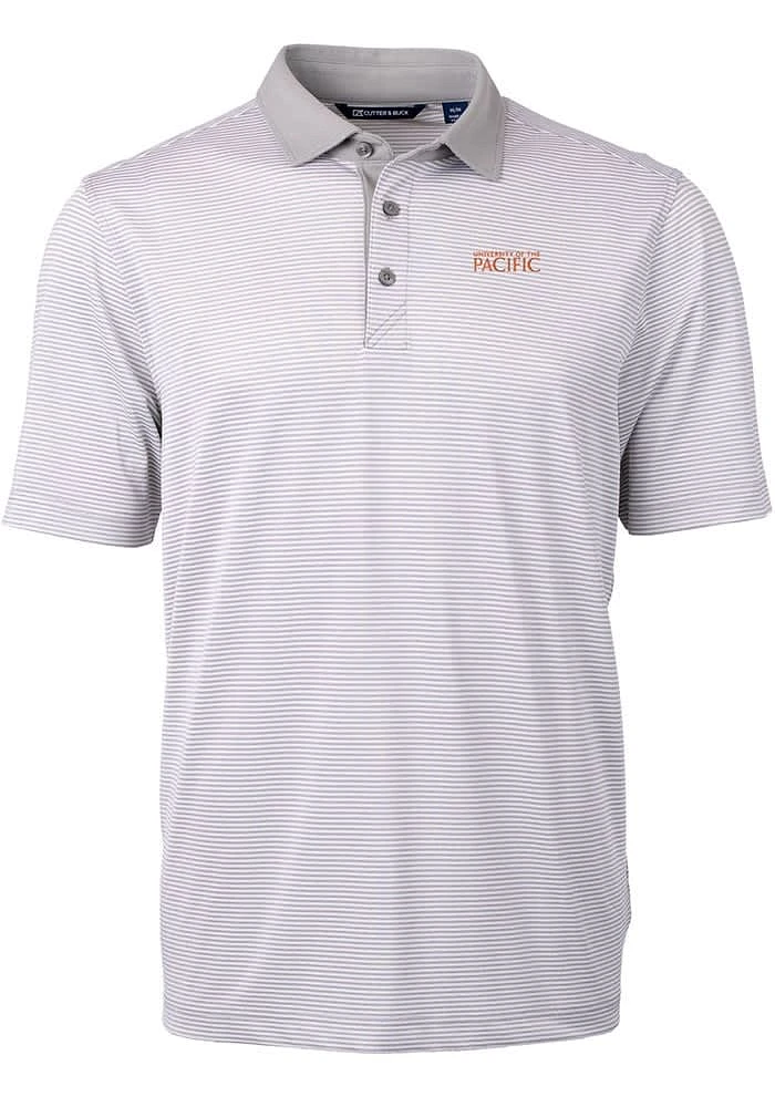 Cutter and Buck Pacific Tigers Grey Virtue Eco Pique Micro Stripe Big Tall Polo