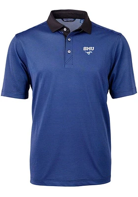 Cutter and Buck SMU Mustangs Blue Virtue Eco Pique Micro Stripe Big Tall Polo