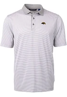 Cutter and Buck Southern Mississippi Golden Eagles Grey Virtue Eco Pique Micro Stripe Big Tall..
