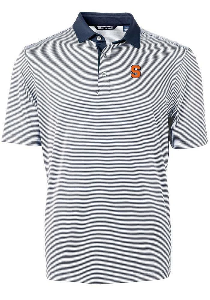 Cutter and Buck Syracuse Orange Navy Blue Virtue Eco Pique Micro Stripe Big Tall Polo