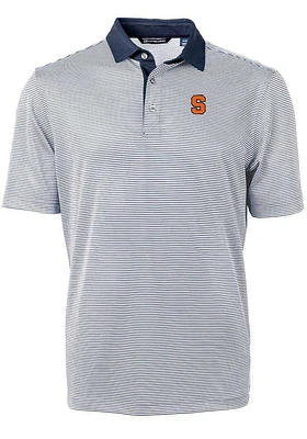 Cutter and Buck Syracuse Orange Navy Blue Virtue Eco Pique Micro Stripe Big Tall Polo