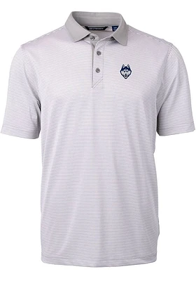 Cutter and Buck UConn Huskies Grey Virtue Eco Pique Micro Stripe Big Tall Polo