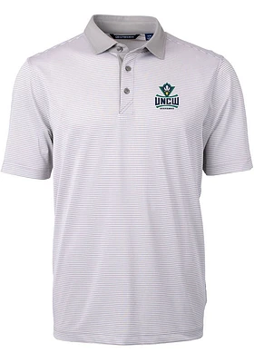 Cutter and Buck UNCW Seahawks Grey Virtue Eco Pique Micro Stripe Big Tall Polo