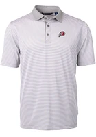 Cutter and Buck Utah Utes Grey Virtue Eco Pique Micro Stripe Big Tall Polo