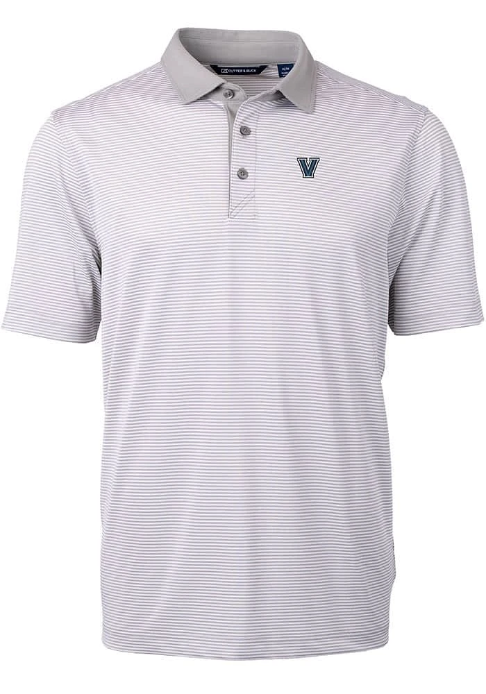 Cutter and Buck Villanova Wildcats Grey Virtue Eco Pique Micro Stripe Big Tall Polo