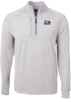 Cutter and Buck Georgia Southern Eagles Mens Grey Adapt Eco Knit Long Sleeve Qtr Zip Pullover