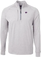 Cutter and Buck K-State Wildcats Mens Adapt Eco Knit Long Sleeve Qtr Zip Pullover