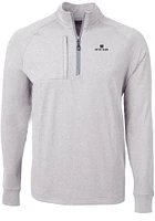 Cutter and Buck Notre Dame Fighting Irish Mens Grey Adapt Eco Knit Long Sleeve Qtr Zip Pullover