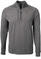 Mens Purdue Boilermakers Black Cutter and Buck Adapt Eco Knit Qtr Zip Pullover