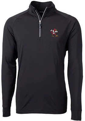 Cutter and Buck Louisville Cardinals Mens Black Adapt Stretch Long Sleeve Qtr Zip Pullover