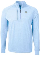 Cutter and Buck Southern University Jaguars Mens Light Blue Adapt Eco Knit Long Sleeve Qtr Zip P..