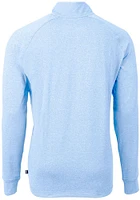 Cutter and Buck Southern University Jaguars Mens Light Blue Adapt Eco Knit Long Sleeve Qtr Zip P..