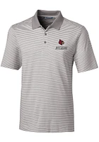 Cutter and Buck Louisville Cardinals Mens Grey Forge Tonal Stripe Short Sleeve Polo