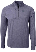 Cutter and Buck Villanova Wildcats Mens Navy Blue Adapt Eco Knit Long Sleeve Qtr Zip Pullover