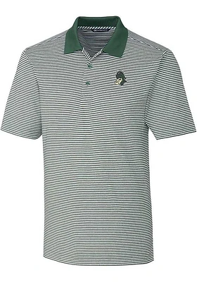 Cutter and Buck Michigan State Spartans Mens Forge Tonal Stripe Short Sleeve Polo