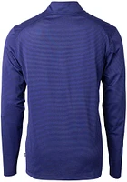 Cutter and Buck Florida Gators Mens Blue Virtue Eco Pique Micro Stripe Long Sleeve Qtr Zip Pullove..