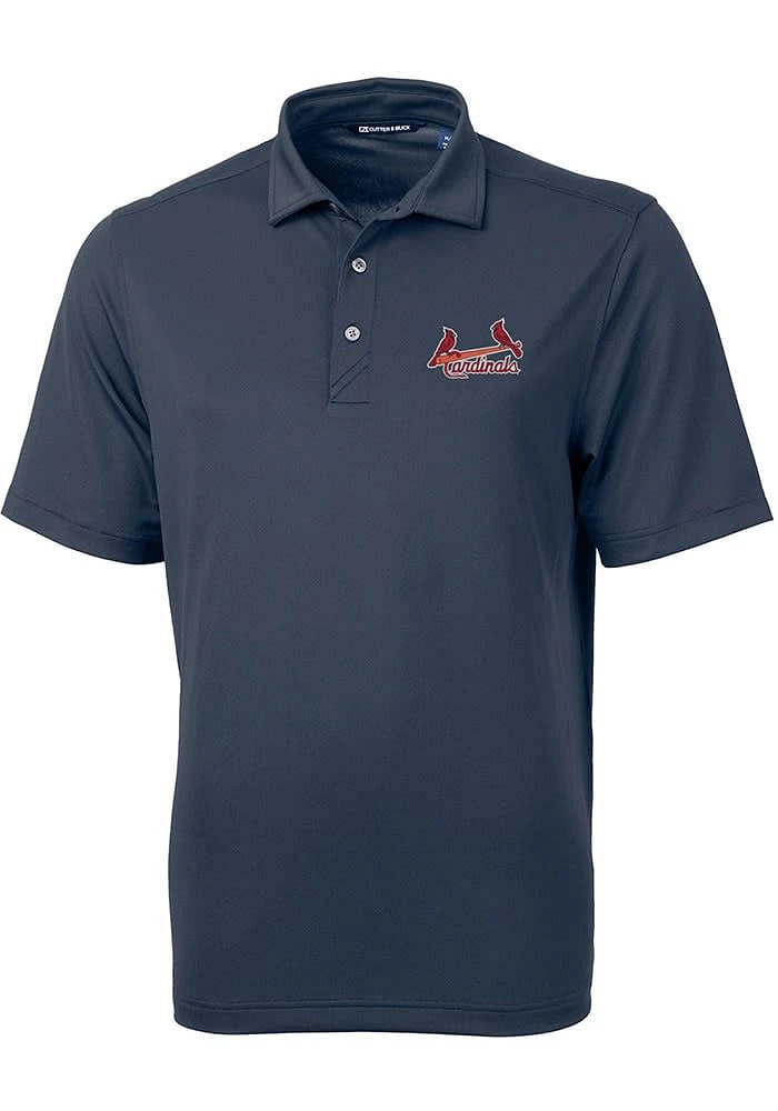 Cutter and Buck St Louis Cardinals Mens Navy Blue Virtue Short Sleeve Polo