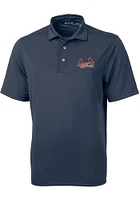 Cutter and Buck St Louis Cardinals Mens Navy Blue Virtue Short Sleeve Polo