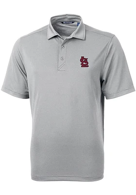 Cutter and Buck St Louis Cardinals Mens Grey Virtue Classic Short Sleeve Polo