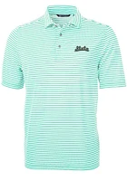 Cutter and Buck Michigan State Spartans Mens Virtue Eco Pique Stripe Short Sleeve Polo