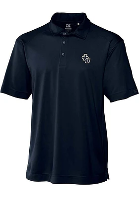 Cutter and Buck John Carroll Blue Streaks Mens Navy Genre Design Short Sleeve Polo