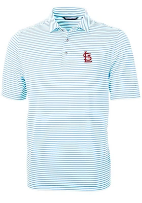 Cutter and Buck St Louis Cardinals Mens Light Blue Virtue Short Sleeve Polo