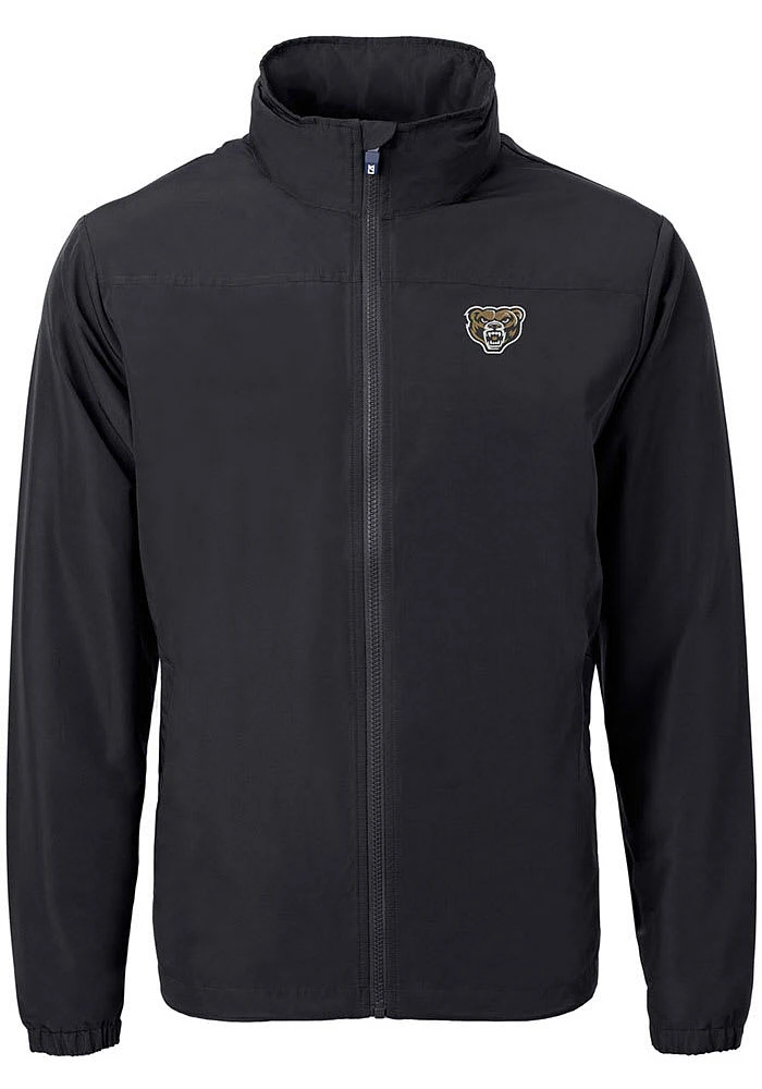 Cutter and Buck Oakland University Golden Grizzlies Mens Black Charter Eco Light Weight Jacket