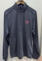 Cutter and Buck Oklahoma Sooners Mens Charcoal Shoreline Long Sleeve Qtr Zip Pullover