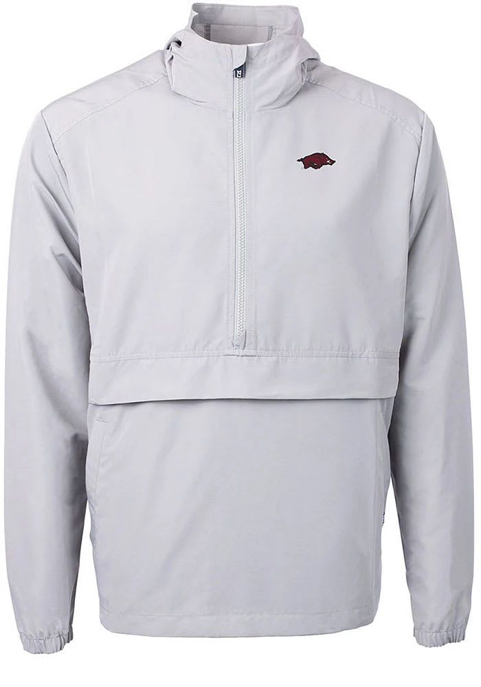 Cutter and Buck Arkansas Razorbacks Mens Grey Charter Eco Pullover Jackets