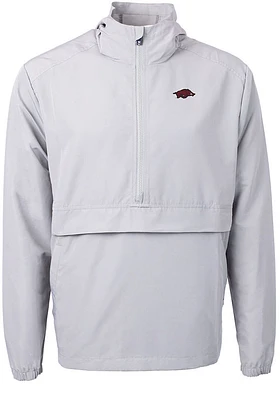 Cutter and Buck Arkansas Razorbacks Mens Grey Charter Eco Pullover Jackets