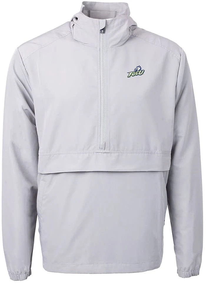 Cutter and Buck Florida Gulf Coast Eagles Mens Grey Charter Eco Pullover Jackets