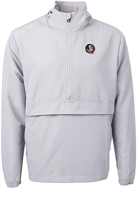Cutter and Buck Florida State Seminoles Mens Grey Charter Eco Pullover Jackets