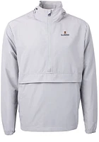 Cutter and Buck Illinois Fighting Illini Mens Grey Charter Eco Pullover Jackets