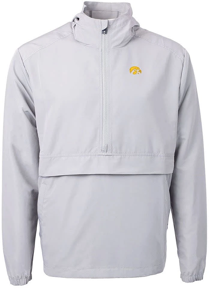 Cutter and Buck Iowa Hawkeyes Mens Grey Charter Eco Pullover Jackets