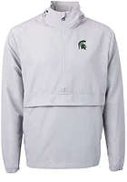 Cutter and Buck Michigan State Spartans Mens Grey Charter Eco Pullover Jackets