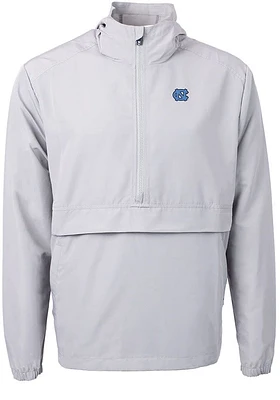 Cutter and Buck North Carolina Tar Heels Mens Grey Charter Eco Pullover Jackets