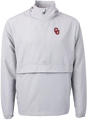 Cutter and Buck Oklahoma Sooners Mens Grey Charter Eco Pullover Jackets