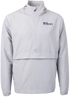 Cutter and Buck Pennsylvania Quakers Mens Grey Charter Eco Pullover Jackets