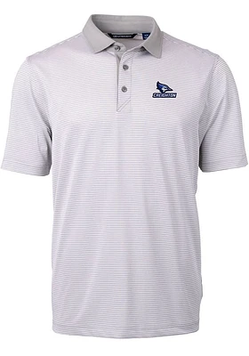 Cutter and Buck Creighton Bluejays Mens Virtue Eco Pique Micro Stripe Short Sleeve Polo