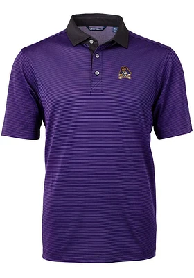 Cutter and Buck East Carolina Pirates Mens Virtue Eco Pique Micro Stripe Short Sleeve Polo