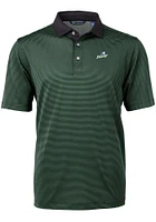 Cutter and Buck Florida Gulf Coast Eagles Mens Green Virtue Eco Pique Micro Stripe Short Sleeve Po..