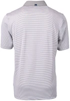 Cutter and Buck Iowa State Cyclones Mens Grey Virtue Eco Pique Micro Stripe Short Sleeve Polo
