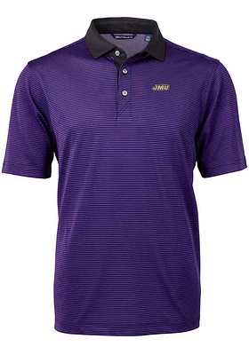 Cutter and Buck James Madison Dukes Mens Virtue Eco Pique Micro Stripe Short Sleeve Polo