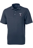 Cutter and Buck Texas Rangers Mens Navy Blue Virtue Short Sleeve Polo