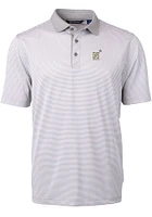 Cutter and Buck Navy Midshipmen Mens Virtue Eco Pique Micro Stripe Short Sleeve Polo