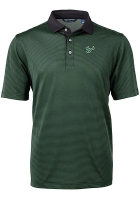 Cutter and Buck South Florida Bulls Mens Virtue Eco Pique Micro Stripe Short Sleeve Polo