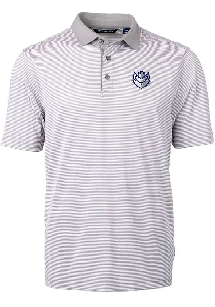 Cutter and Buck Saint Louis Billikens Mens Virtue Eco Pique Micro Stripe Short Sleeve Polo